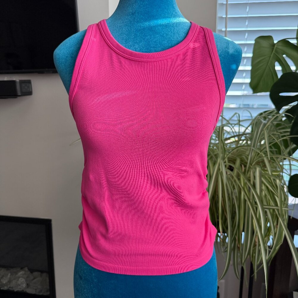 OQQ Ribbed Seamless Tank Tops (3-Pack) | M | Pink Black Taupe